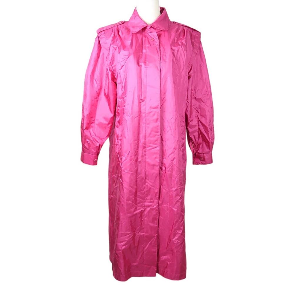 Vintage 80s hot pink water resistant rain coat jacket 4P